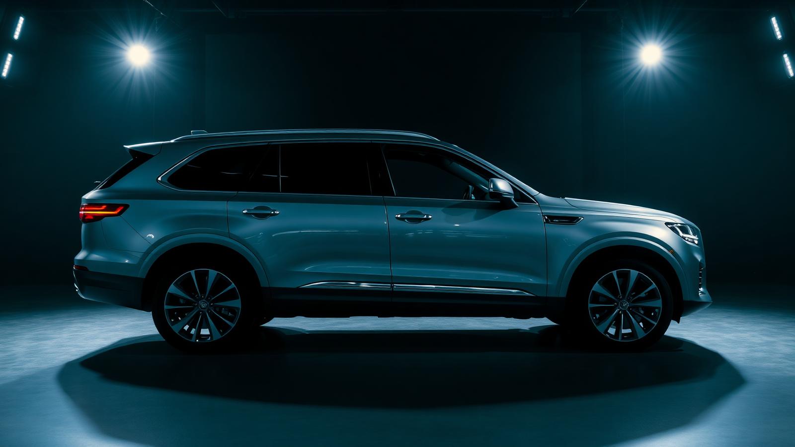 SUV em showroom iluminado